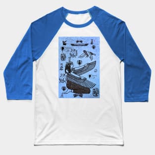 Blue Hieroglyphics Baseball T-Shirt